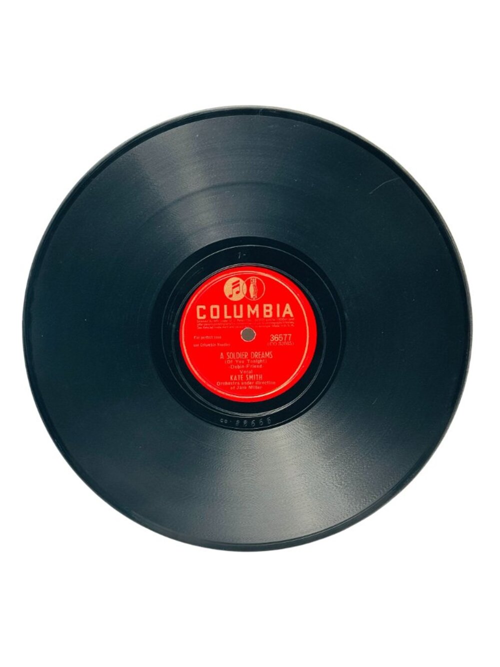 Kate Smith One Dozen Roses 10 Inch Shellac 78 RPM Columbia Records 36577 VG+ - Picture 4 of 6